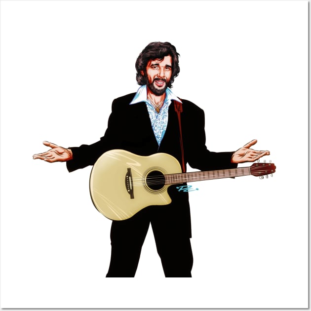 Eddie Rabbitt - An illustration by Paul Cemmick Wall Art by PLAYDIGITAL2020